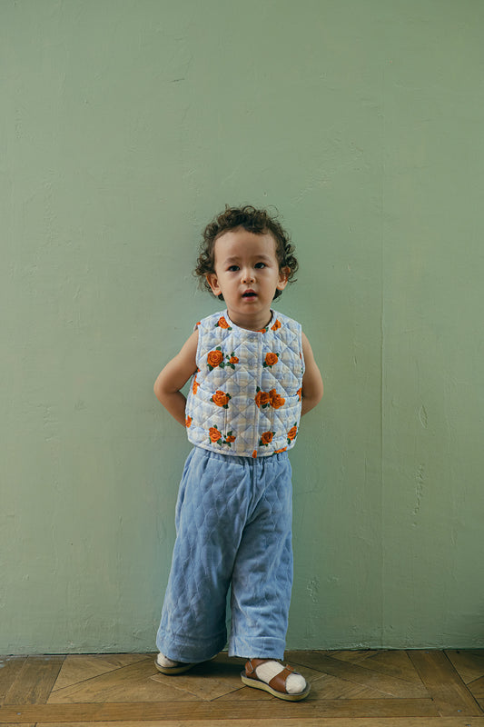 Flower Check Printed Vest