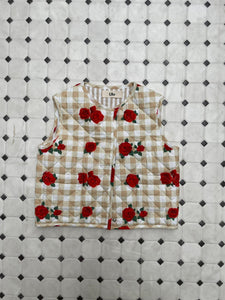 Flower Check Printed Vest