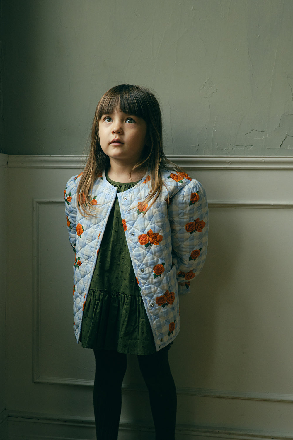 Flower Check Printed Jacket