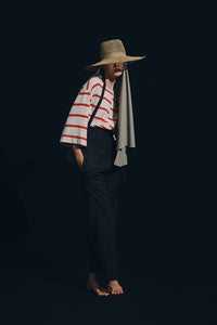 Wide Sleeve Border Long Tee