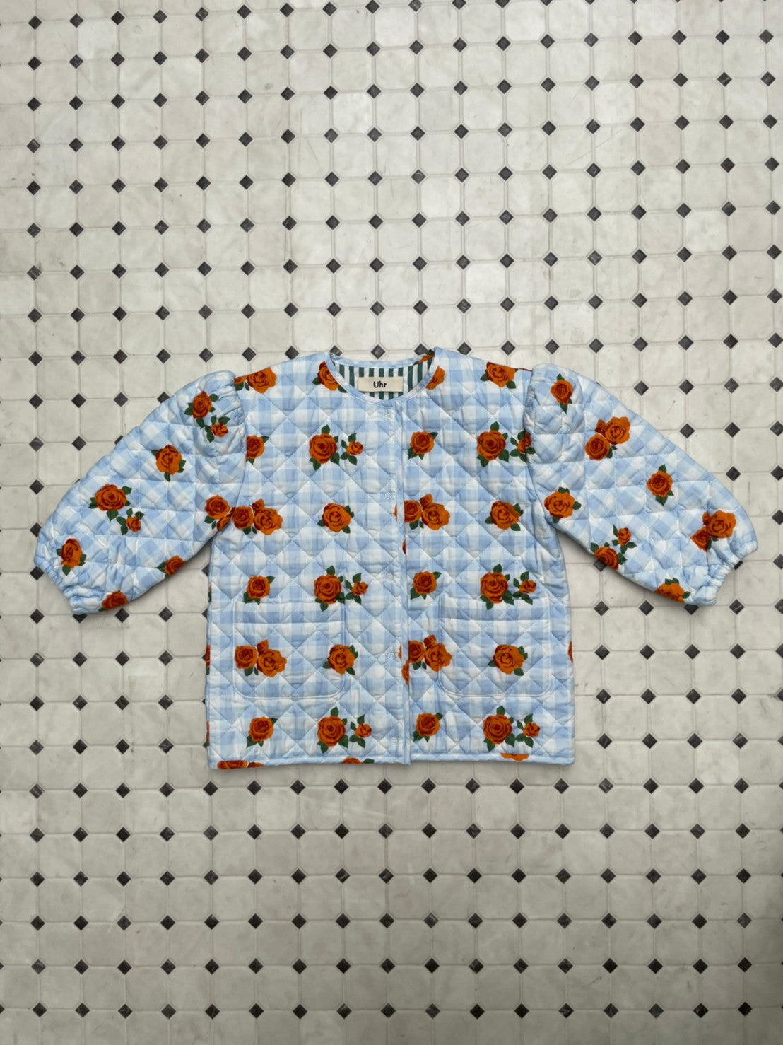 Flower Check Printed Jacket