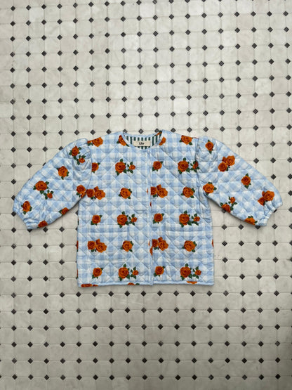 Flower Check Printed Jacket
