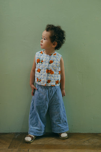 Flower Check Printed Vest