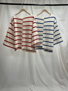 Wide Sleeve Border Long Tee