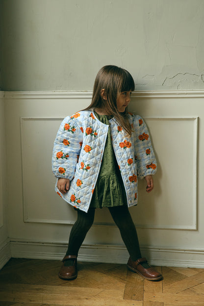 Flower Check Printed Jacket