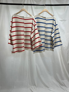 Wide Sleeve Border Long Tee