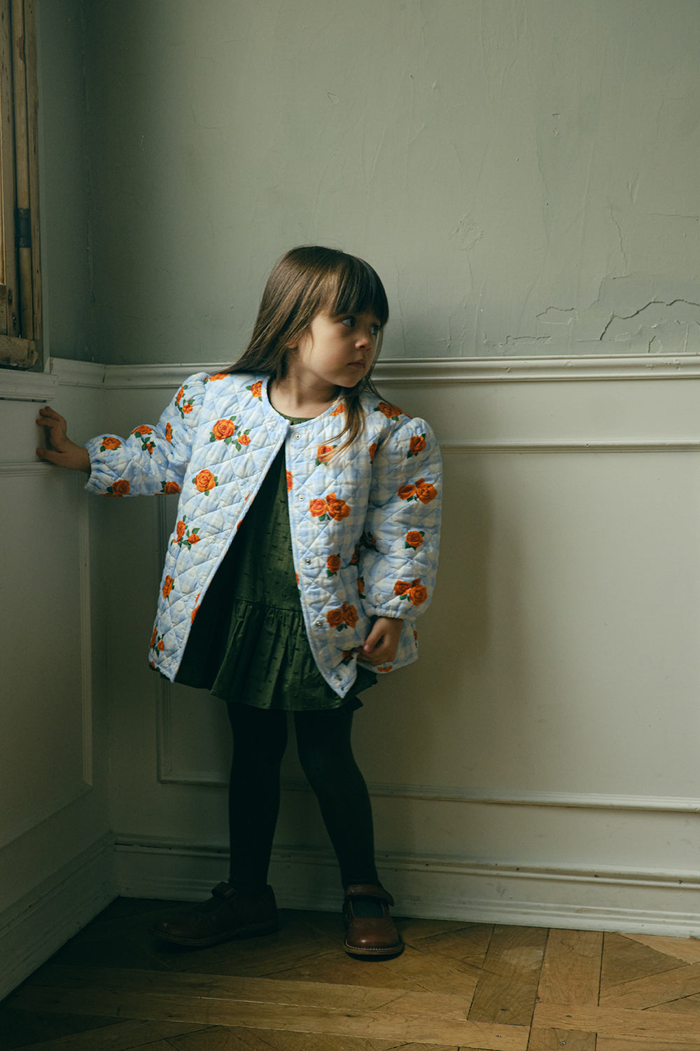 Flower Check Printed Jacket