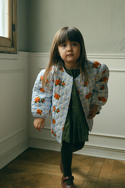 Flower Check Printed Jacket