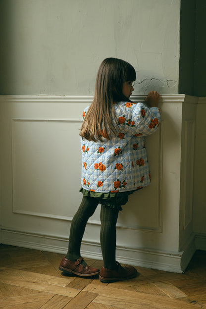 Flower Check Printed Jacket