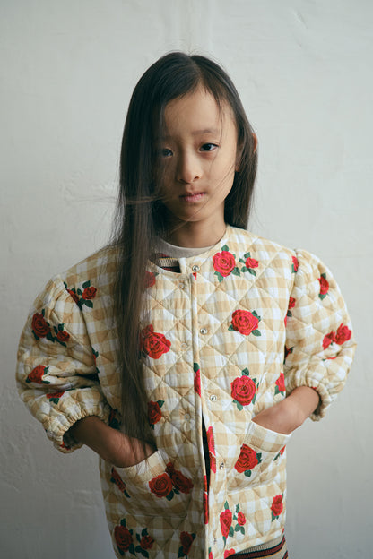 Flower Check Printed Jacket