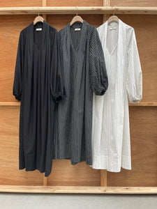 Shoulder Tuck Long Dress